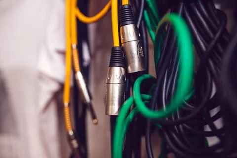 Wires from the guitar Stock Photos