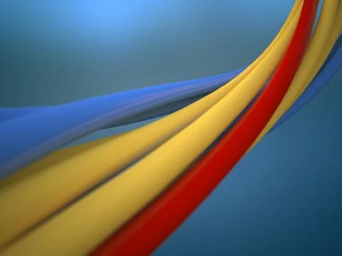 Wires (high-res 3d render with focused and blurred areas) Stock Illustration