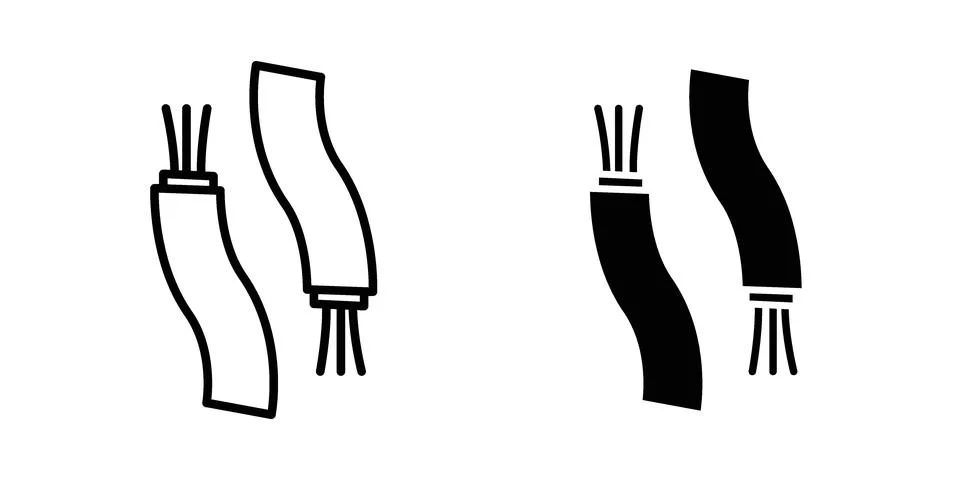 Wires icon set, collection of vector icons Stock Illustration