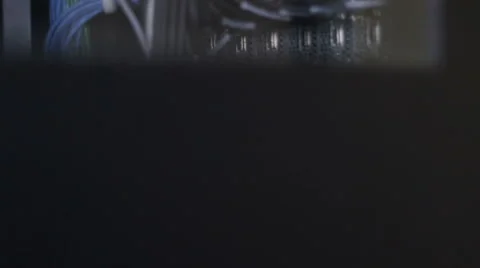 Wires inside Supercomputer Render Farm Stock Footage 59830103