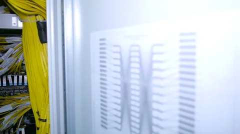 Wires inside Supercomputer Render Farm Video stock 59831714