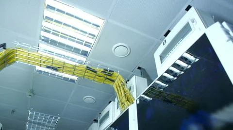 Wires inside Supercomputer Render Farm Stock-Footage 59831785