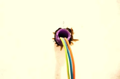 Wires out of the wall 写真素材