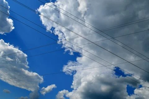 Wires in the sky Stock Photos
