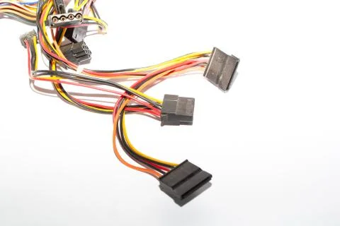 Wires on a white background. Stock Photos