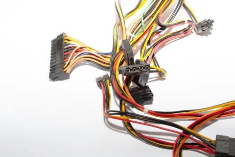 Wires on a white background. Stock Photos