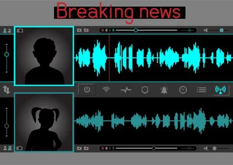 Wiretap sound talks template Stock Illustration