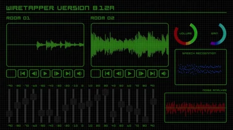 Wiretapper sound record interface equalizer 4k (3840x2160) Stock Footage 64889568