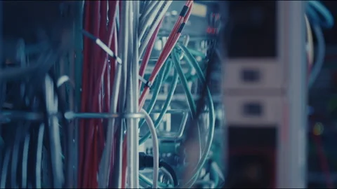 Wiring and Technical Computer Electronics in a close up shot Stock Footage 254764522