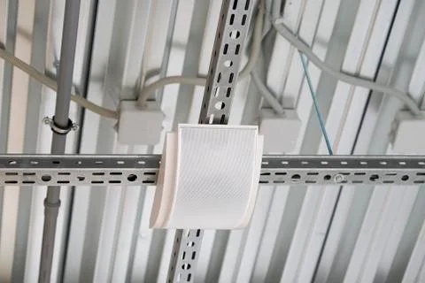 Wiring from the ceiling, Ceiling frame made of metal profile Foto stock