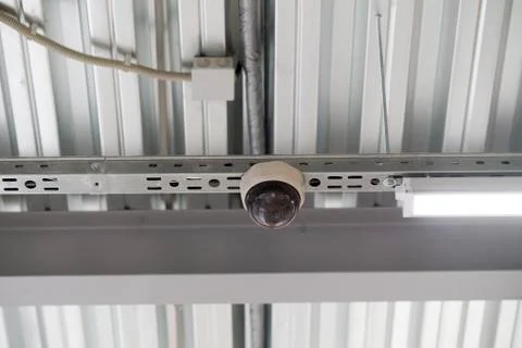 Wiring from the ceiling, Ceiling frame made of metal profile Stock Photos