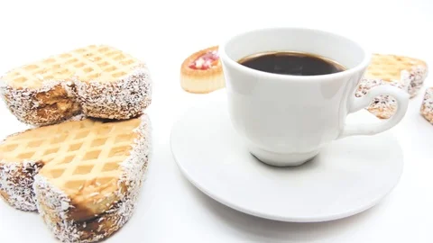 Wiring for mug with biscuits Stock Footage 102211531