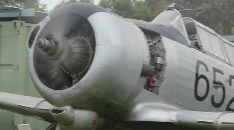 Wirraway Fighter Plane With Engine Running Stock-Footage 63092728