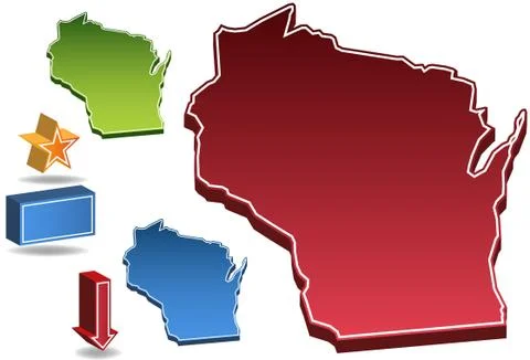 Wisconsin 3d Stock Illustration