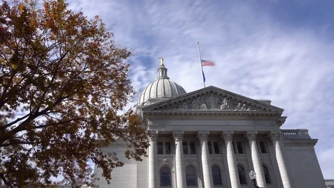 Wisconsin Capitol Building Fall Time Lapse Vídeo Stock 118309472