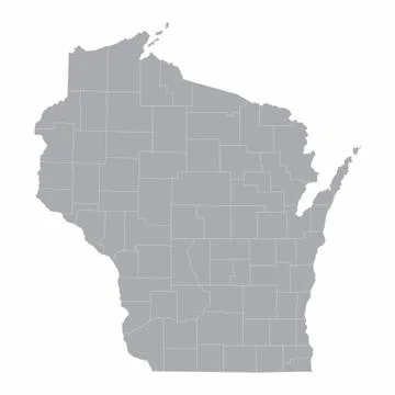 Wisconsin counties map Stock Illustration