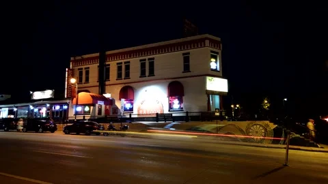 Wisconsin Dells at Night: Mesmerizing Time-Lapse with Traffic | DJI | Timelapse Stock-Footage 245582094