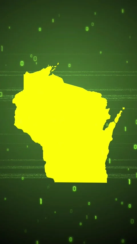Wisconsin Digital Map Intro Stock Footage 259018286