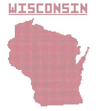 Wisconsin Dot Map Stock Illustration