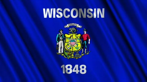 Wisconsin Flag Loop 01 Stock Footage