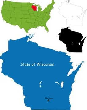 Wisconsin map Stock Illustration