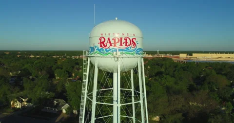 Wisconsin Rapids Water Tower Stock Footage 156296189