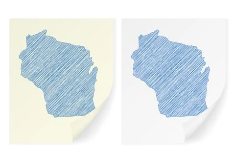 Wisconsin scribble map 스톡 일러스트