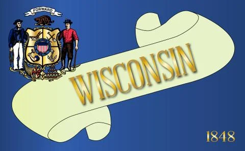 Wisconsin Scroll Stock Illustration