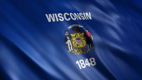 Wisconsin State Flag Stock Footage 249035979