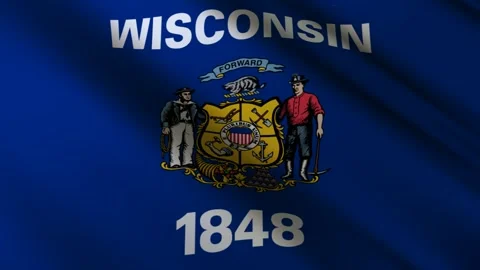 Wisconsin State Flag Stock Footage 276105734
