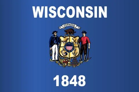 Wisconsin state flag Stock Illustration