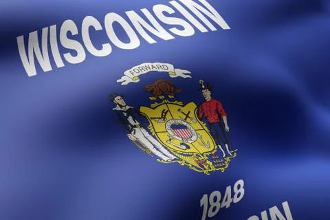 Wisconsin State flag Stock Illustration
