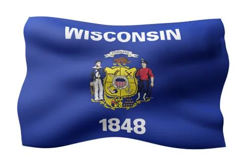 Wisconsin State flag Stock Illustration