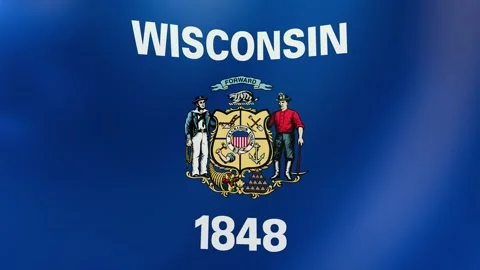 Wisconsin Waving flag Stock Footage 303032470