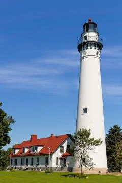 Wisconsin's Wind Point LIghthouse Stock Photos