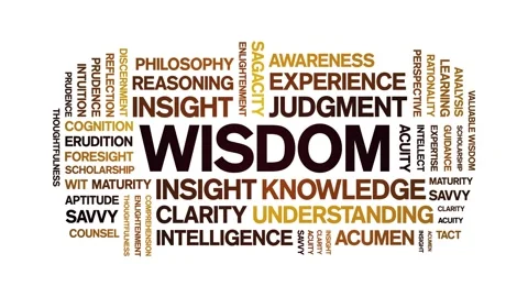 Wisdom animated word cloud,animation tag text kinetic typography seamless loop. Stock Footage 311427288