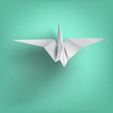 Wisdom on bird paper folding Stock Illustration