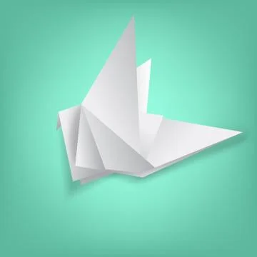 Wisdom on bird paper folding Stock Illustration