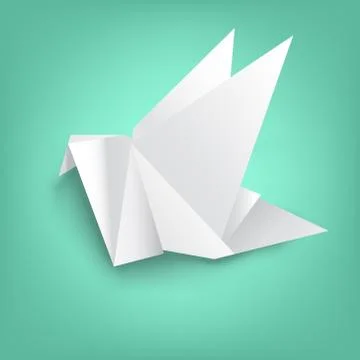 Wisdom on bird paper folding Stock Illustration