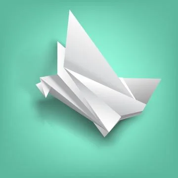 Wisdom on bird paper folding Stock Illustration