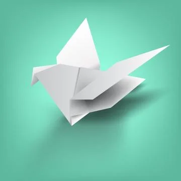 Wisdom on bird paper folding Stock Illustration