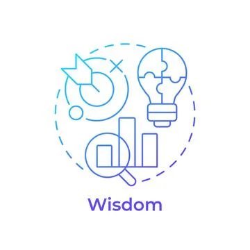 Wisdom blue gradient concept icon Stock Illustration