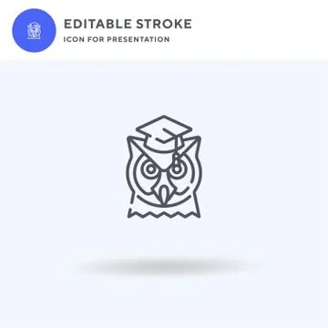 Wisdom icon vector, filled flat sign, solid pictogram isolated on white, logo Illustrazione stock