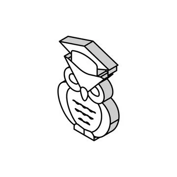 Wisdom owl isometric icon vector illustration Stockillustratie