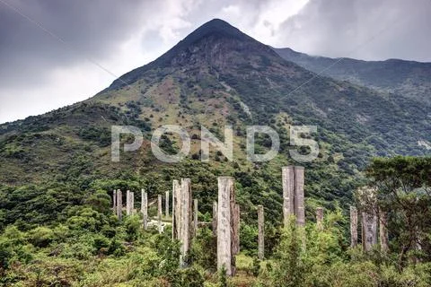 Wisdom path on lantau island, hong kong Stock Photos