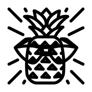 Wisdom pineapple line icon vector illustration Illustrazione stock