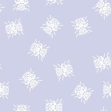 Wisdom pineapple line vector seamless pattern Stock Illustration