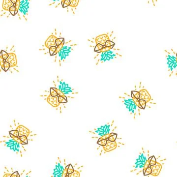 Wisdom pineapple vector seamless pattern Stock Illustration