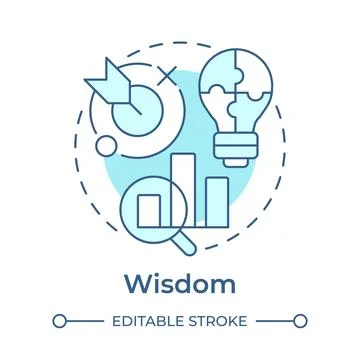 Wisdom soft blue concept icon Illustrazione stock