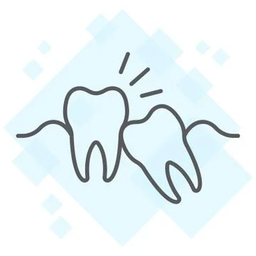 Wisdom teeth thin line icon, stomatology Illustrazione stock